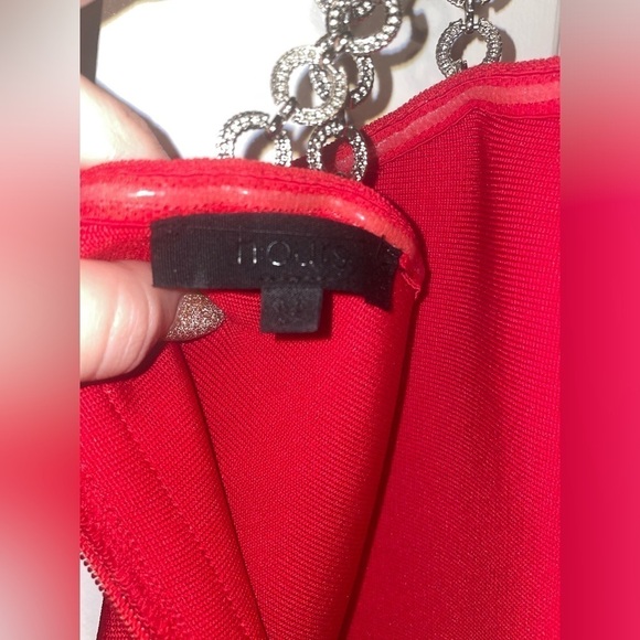 H:ours ALISHA ONE SHOULDER DRESS IN RED Size Medium - Picture 14 of 15